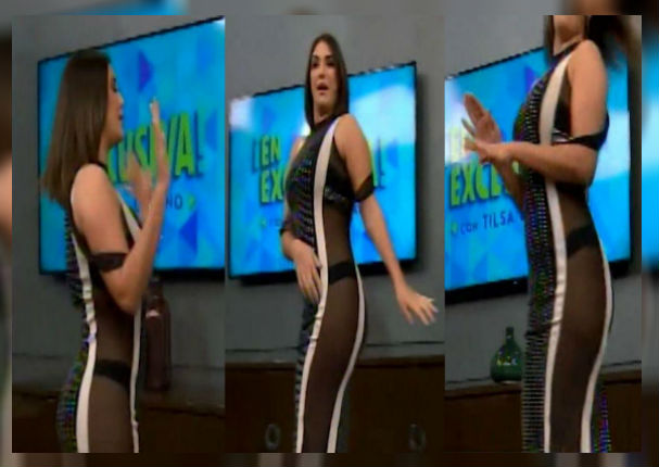 Tilsa Lozano deja al descubierto su ropa interior con vestido transparente