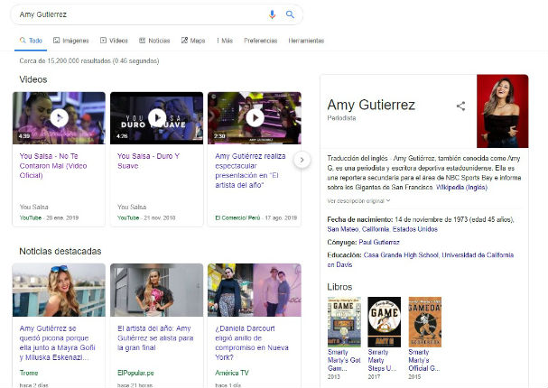 Según Google, Amy Gutiérrez ya está casada (VIDEO)