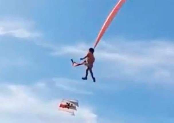 Niña es llevada por los aires en festival de cometas