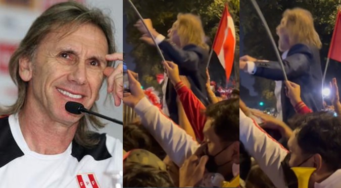 ¡Igualitos!: Ricardo Gareca tuvo singular reacción tras conocer a su 'doble' durante 'banderazo' | VIDEO