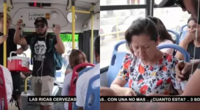 JOVEN OFRECE CERVEZA en el TRANSPORTE PÚBLICO y CAUSÓ SORPRESA en los PASAJEROS: “Vendió más que el heladero”